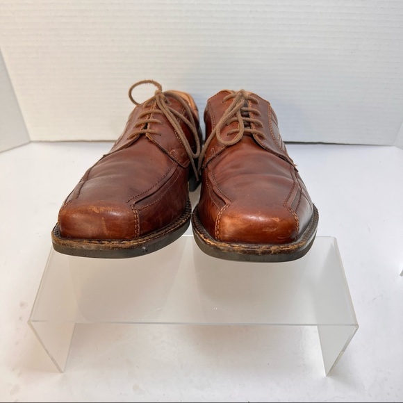 Ecco Men's Brown Leather Lace Up Oxford Shoes Size 43 US 9/9.5 Arch Support Work - Picture 4 of 8
